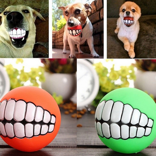 Brinquedos para mastigar de silicone com dentes esféricos para animais de estimação para raças grandes